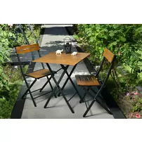Set de gradina 3 piese Asir Bistro negru/maro picture - 11