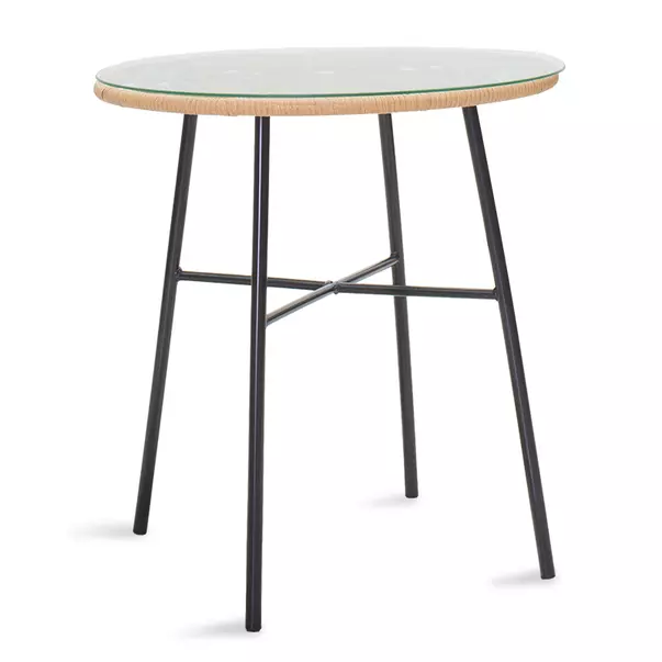 Set de gradina 3 piese Pakoworld Gaus-Naoki poliratan/metal negru picture - 2