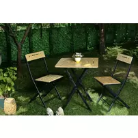 Set de gradina Asir Bistro 3 piese negru/crem picture - 1