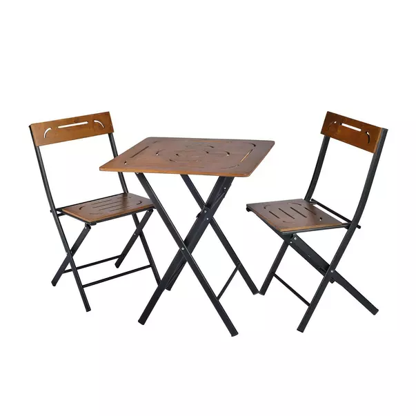 Set de gradina Asir Bistro 3 piese negru/maro picture - 4