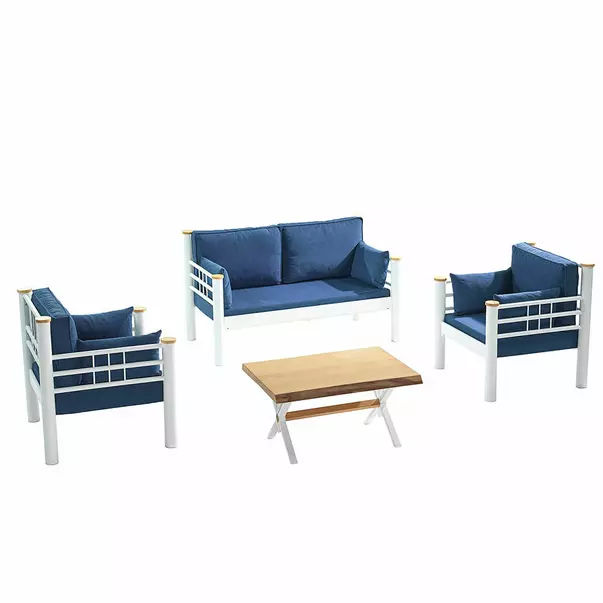 Set de gradina Asir Kappis 4 piese alb/albastru picture - 5