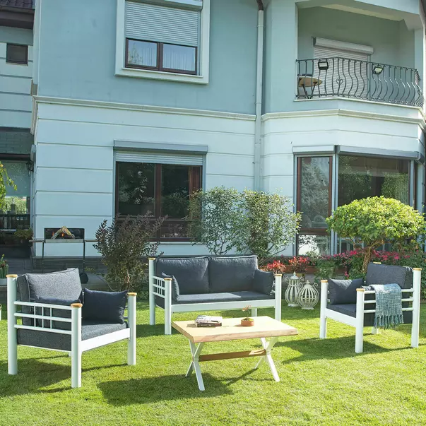 Set de gradina Asir Kappis 4 piese alb/antracit picture - 6