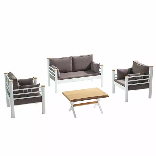 Set de gradina Asir Kappis 4 piese alb/maro picture - 2