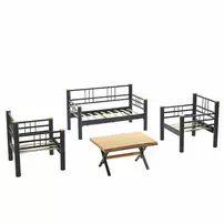 Set de gradina Asir Kappis 4 piese negru/cenusiu picture - 10