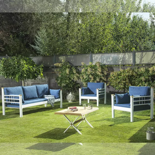 Set de gradina Asir Kappis alb/albastru 4 piese picture - 1