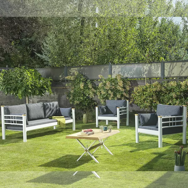 Set de gradina Asir Kappis alb/antracit 4 piese