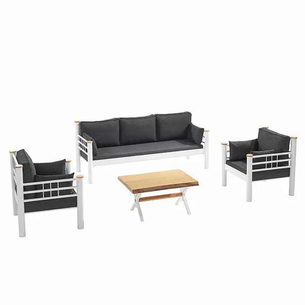 Set de gradina Asir Kappis alb/antracit 4 piese picture - 3
