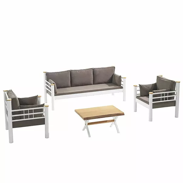 Set de gradina Asir Kappis alb/maro 4 piese picture - 9