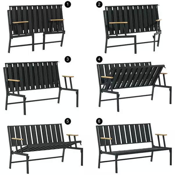 Set de gradina Asir Lotus 4 piese negru/albastru picture - 10