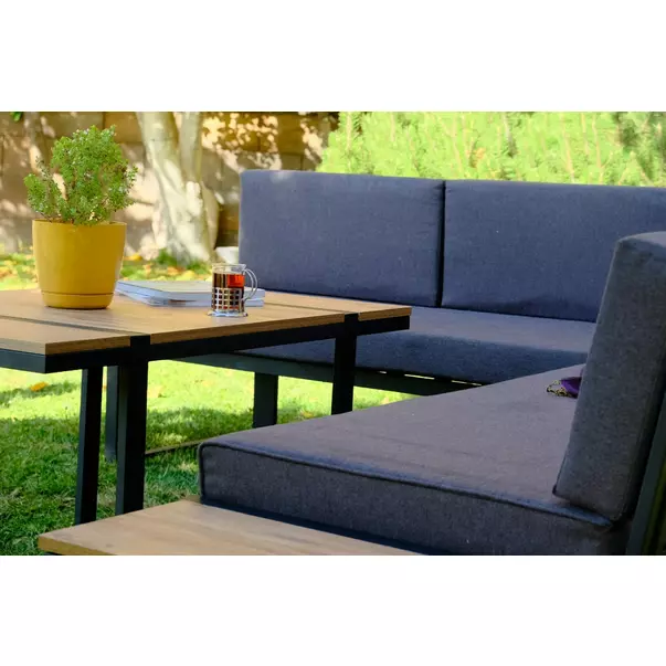 Set de gradina Asir Mers 2 piese negru/gri picture - 3