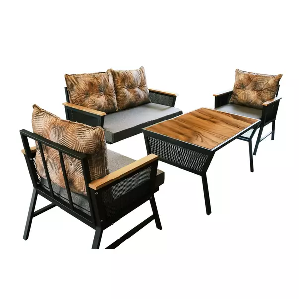 Set de gradina Asir Mers 4 piese negru/gri picture - 14