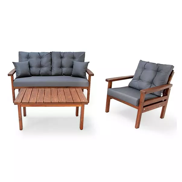Set de gradina Asir Milan 3 piese nuc/antracit picture - 2