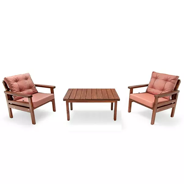 Set de gradina Asir Milan 3 piese portocaliu/nuc picture - 2