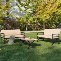 Set de gradina Asir Pandora 3 piese negru/bej picture - 8