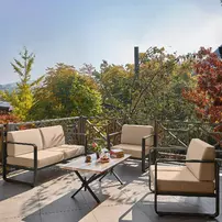 Set de gradina Asir Solaris 4 piese antracit/bej picture - 8
