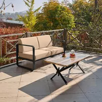 Set de gradina Asir Solaris 4 piese negru/bej picture - 1