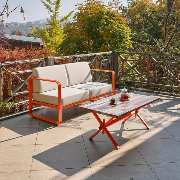 Set de gradina Asir Solaris 4 piese portocaliu/crem picture - 2