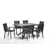 Set de gradina Asir Sydney 7 piese negru/gri