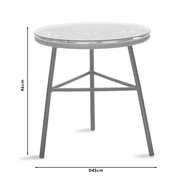 Set de gradina Pakoworld Gaus-Naoki metal negru/poliratan gri 3 piese picture - 4