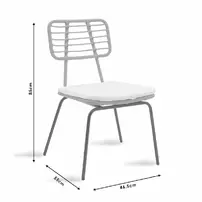 Set de gradina Pakoworld Gaus-Naoki metal negru/poliratan gri 3 piese picture - 6