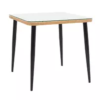 Set de gradina Pakoworld Naoki 3 piese metal negru/poliratan natural