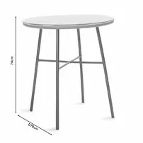 Set de gradina Pakoworld Naoki-Gaus 3 piese metal negru/poliratan gri picture - 4