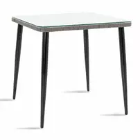 Set de gradina Pakoworld Naoki metal negru/poliratan gri 5 piese