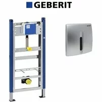 Set de instalare Geberit Prepack pentru pisoar cu senzor si clapeta crom mat