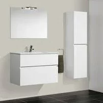 Set dulap baza suspendat Gala Jade alb lucios 2 sertare si lavoar 60 cm picture - 2