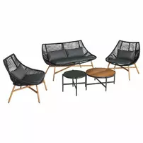 Set mobilier de gradina Mirpol Helsinki negru picture - 1