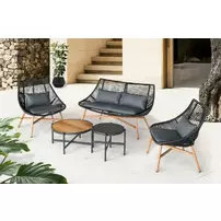 Set mobilier de gradina Mirpol Helsinki negru picture - 4