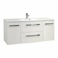 Set dulap suspendat si lavoar compozit Oristo Wave mdf alb 120 cm