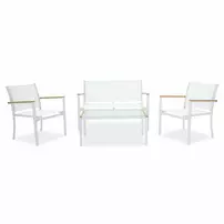 Set pentru gradina Pakoworld Jacie 4 piese metal alb
