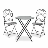 Set pentru gradina Pakoworld Walen 3 piese negru metal