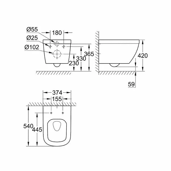 Set rezervor Grohe Rapid SL cu clapeta Skate Air alba si vas wc Grohe Euro Ceramic Triple Vortex capac soft close picture - 4