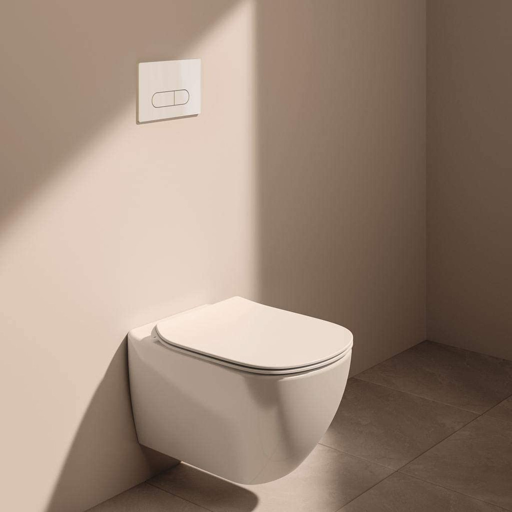 Set rezervor WC Ideal Standard ProSys si clapeta crom plus vas WC Tesi Aquablade cu capac soft close Aquablade