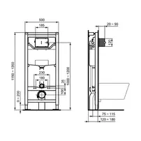 Set rezervor WC cu cadru Ideal Standard ProSys si clapeta Oleas M3 gri Magnetic Grey picture - 8