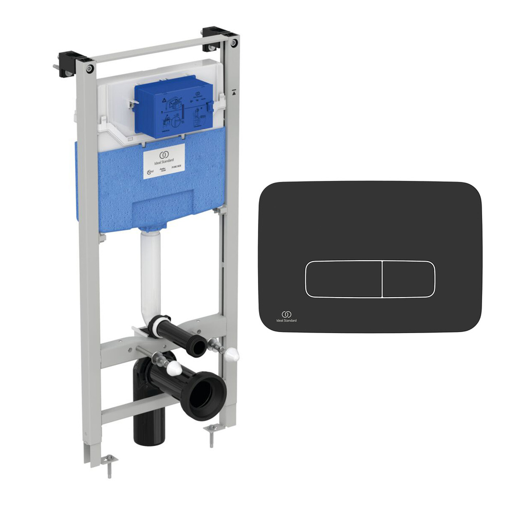 Set rezervor WC cu cadru Ideal Standard ProSys si clapeta Oleas M3 negru mat Baie