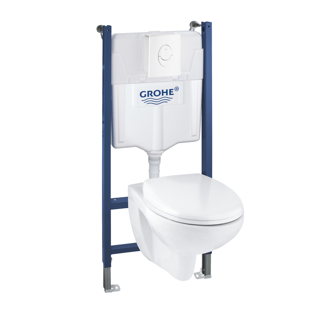 Set rezervor WC Grohe Solido 2 in 1 si clapeta alba Skate Air plus vas WC cu capac softclose Air