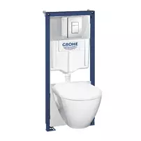 Set rezervor WC Grohe Solido 5 in 1 si clapeta crom Skate Cosmopolitan plus vas WC cu capac softclose