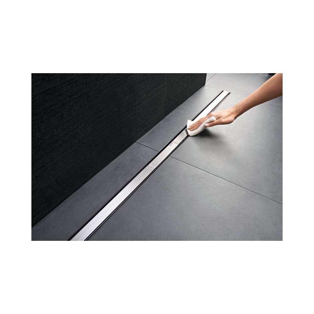 Set rigola pentru dus Geberit CleanLine 90-200 mm plus capac 30-90 cm metal periat cu margine neagra imagine neakaisa.ro
