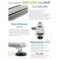 Set rigola pentru dus plus capac 80 cm Rea Pure Neo Pro Inox picture - 8