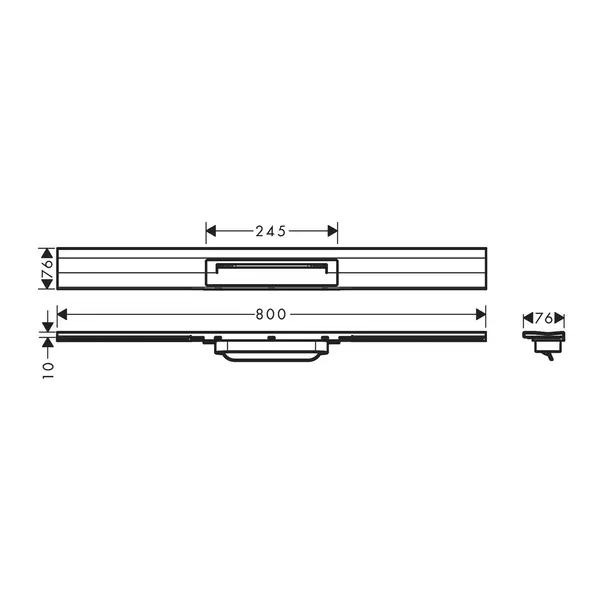 Set rigola pentru dus plus capac Hansgrohe RainDrain Flex ajustabil negru mat 80 cm picture - 4