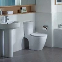 Set vas wc pe pardoseala capac slim softclose si rezervor Arc Ideal Standard Connect Aquablade