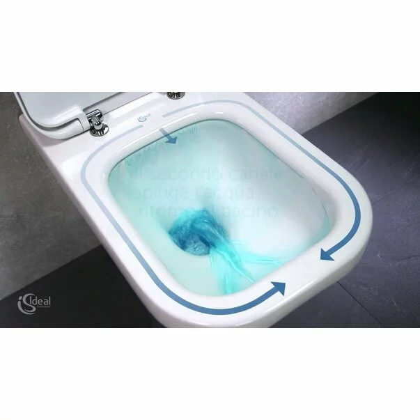 Set vas wc pe pardoseala BTW cu capac softclose slim si bideu Ideal Standard Connect Air Aquablade picture - 7
