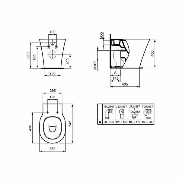 Set vas wc pe pardoseala BTW cu capac softclose slim si bideu Ideal Standard Connect Air Aquablade picture - 8