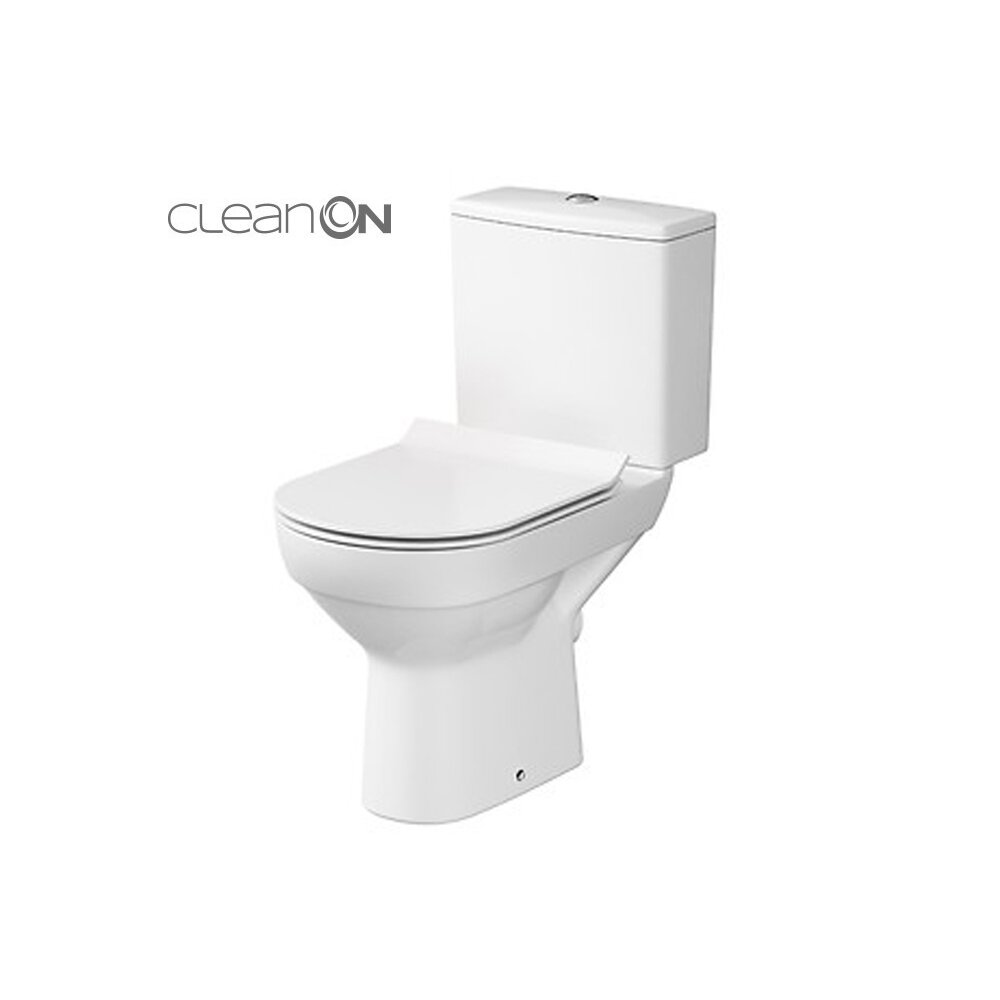 Set vas wc pe pardoseala Cersanit City New Clean On cu rezervor si capac inchidere lenta Baie