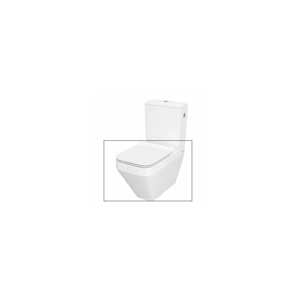 Set vas WC pe pardoseala Cersanit Crea back-to-wall cu capac slim softclose alb fara rezervor alb