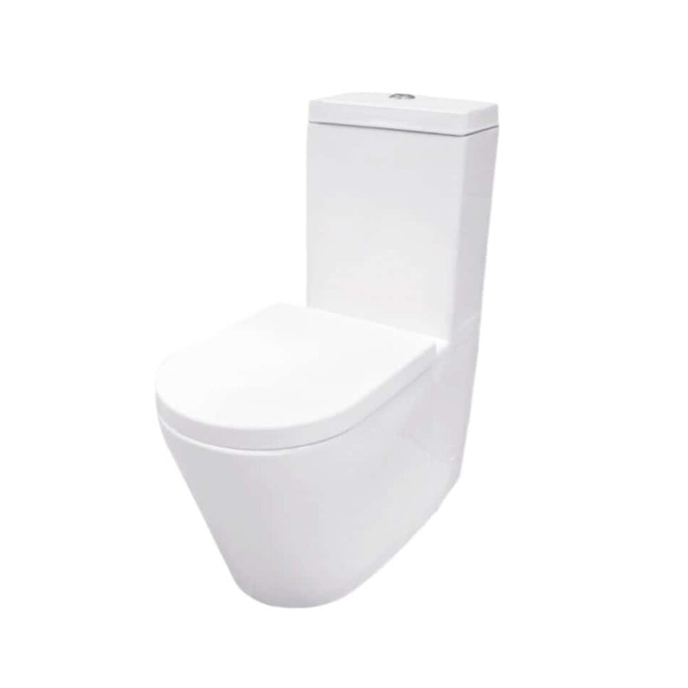 Set vas wc pe pardoseala Massi Loca cu rezervor si capac softclose alb Alb