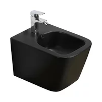 Set vas wc rimless suspendat Fluminia Paris cu capac softclose negru mat + bideu suspendat Fluminia Paris negru mat picture - 6